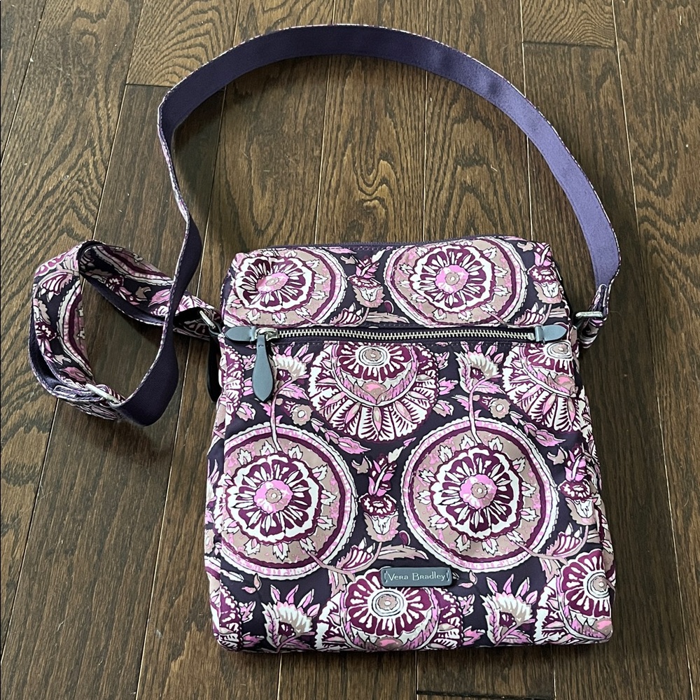 Vera Bradley Nomadic Floral Crossbody in Purple and Pink- EUC